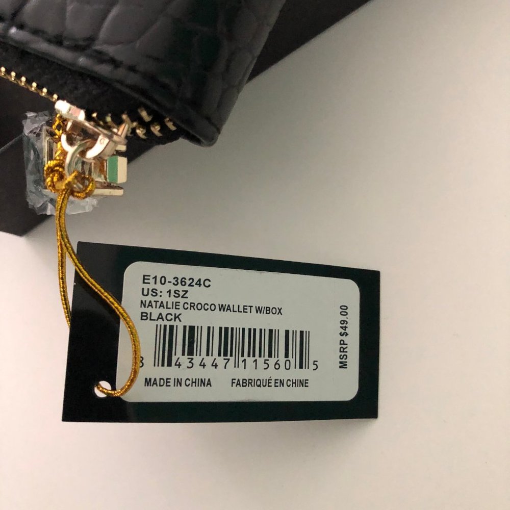 BEBE Signature Black NWT Natalie Croco Wallet - Picture 4 of 6